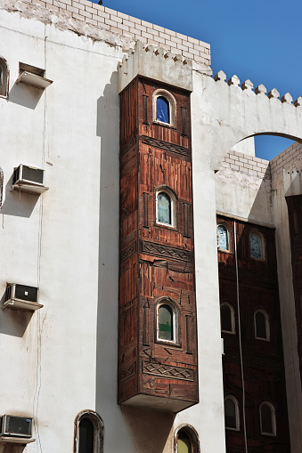 El balcón vintage en el distrito de Al-balad, Jeddah, Arabia Saudita photo