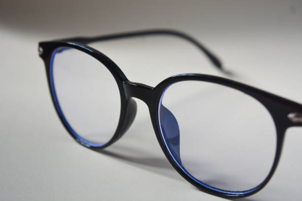 istock View of glasses with black frames, white background. 1720404213