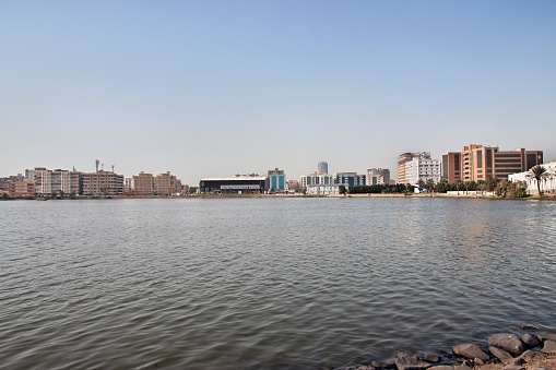 El lago en la ciudad de Jeddah, Arabia Saudita photo