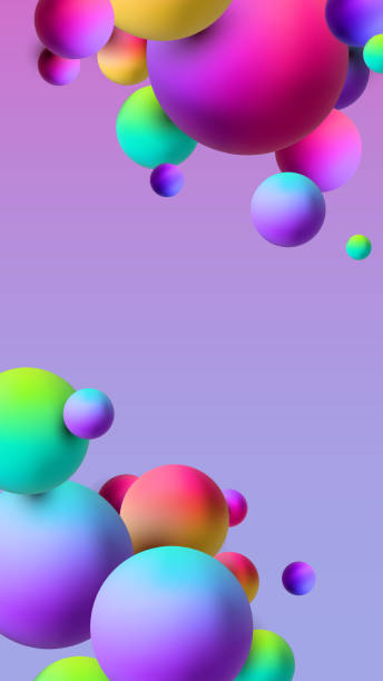 Abstract modern wallpaper smartphone background, home screen with 3d bubbles. Vector illustration vector art illustration