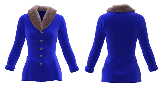 Woman's Coat. Blue coat - isolated