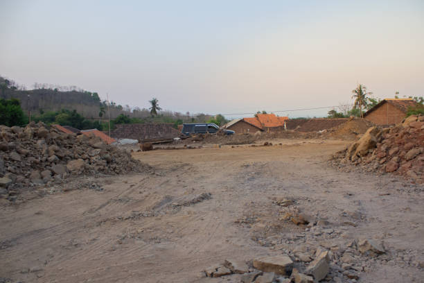 istock Wide unpaved road in a stone quarry 1720444001