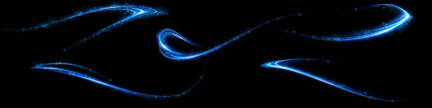 istock Abstract light lines of speed movement, blue colors. Light everyday glowing effect. semicircular wave, light trail curve swirl, optical fiber incandescent design. 1720477106
