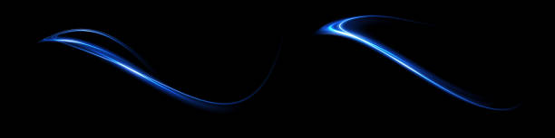 istock Abstract light lines of speed movement, blue colors. Light everyday glowing effect. semicircular wave, light trail curve swirl, optical fiber incandescent design. 1720477668