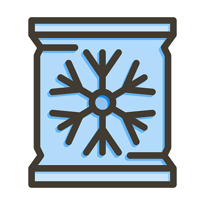 Ice Bag Vector Thick Line Filled Colors Icon For Personal And Commercial Use.