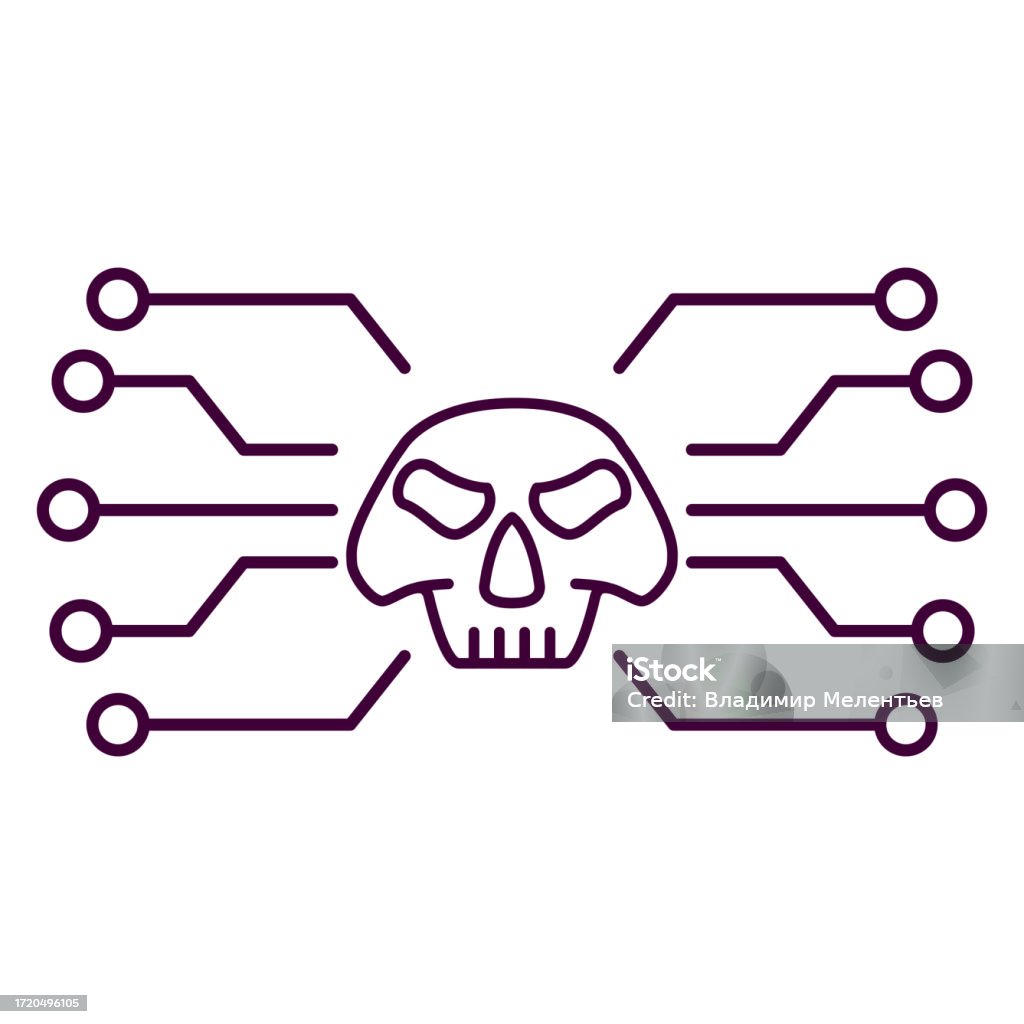 Sony Ransomware Skull Screen Cyber Attack Skull Ransomware Threat Sign Stock Illustration - Download ...