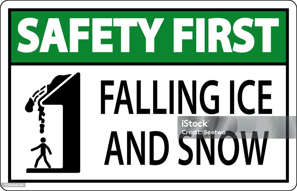 Get Ice Sign Ice And Snow Warning Sign Caution Falling Ice And Snow Sign Stock ...