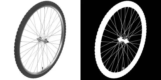 3D rendering illustration of a bicycle wheel