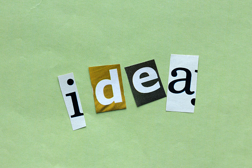 The word of idea with magazine and newspaper letter