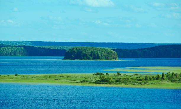 Lake Kenozero .view of the island . Arkhangelsk region, Russia
