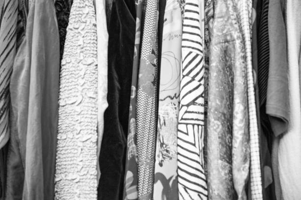 istock Monochrome photo of old clothes 1720596723