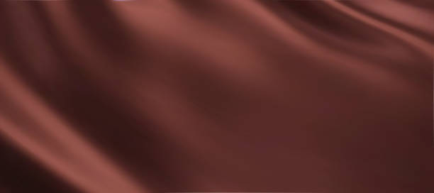 ilustrações, clipart, desenhos animados e ícones de textura close-up de seda cor de chocolate. fundo de superfície de textura lisa de tecido marrom escuro. seda marrom elegante e lisa em tom sépia. textura, padrão, modelo. ilustração vetorial 3d. - brown silk satin backgrounds