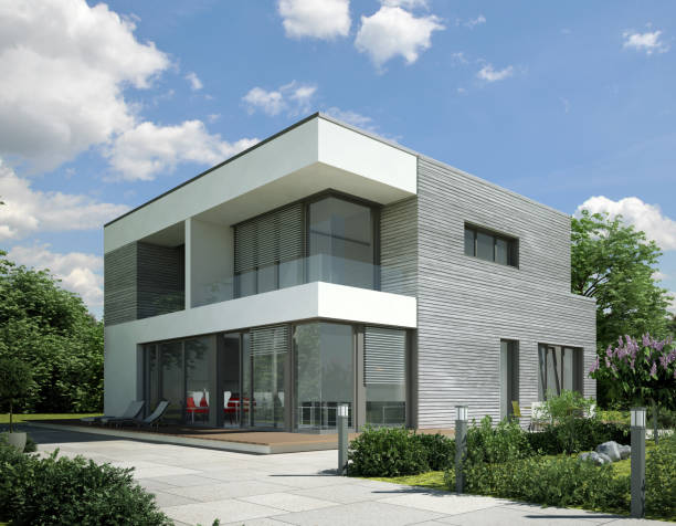 istock Modern cubic villa during the day 1720606901