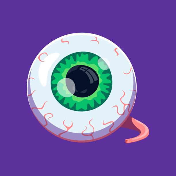 istock Halloween zombie eye, horror night holiday cartoon 1720612131