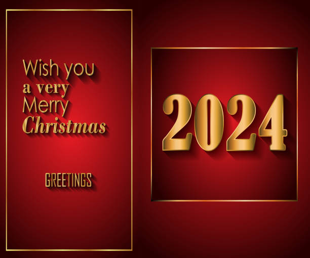 ilustrações de stock, clip art, desenhos animados e ícones de 2024 merry christmas background for your season invitations, festive posters, greetings cards. - 24256