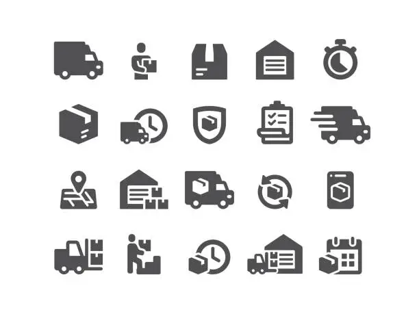 Vector illustration of Logistics Icons