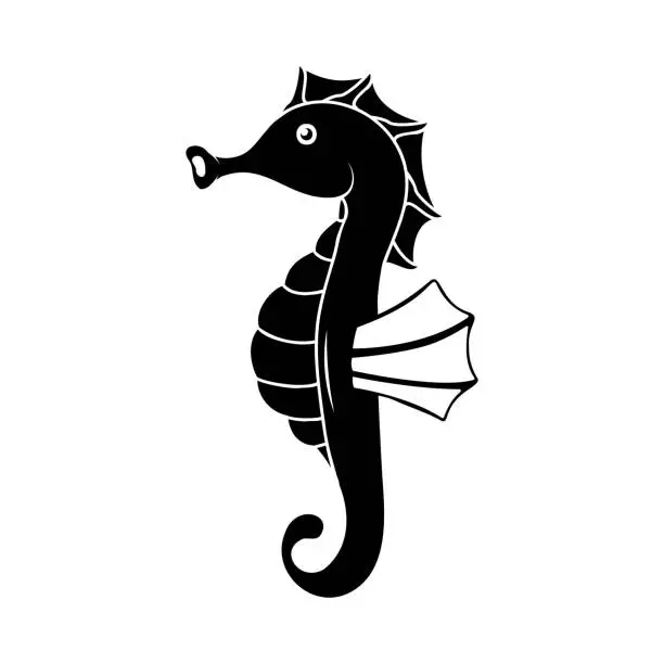 Vector illustration of Sea horse icon, Seahorses.