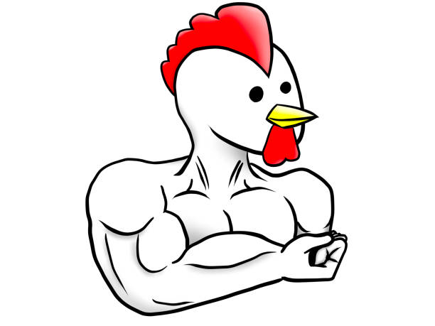 치킨 남성 - mascular stock illustrations