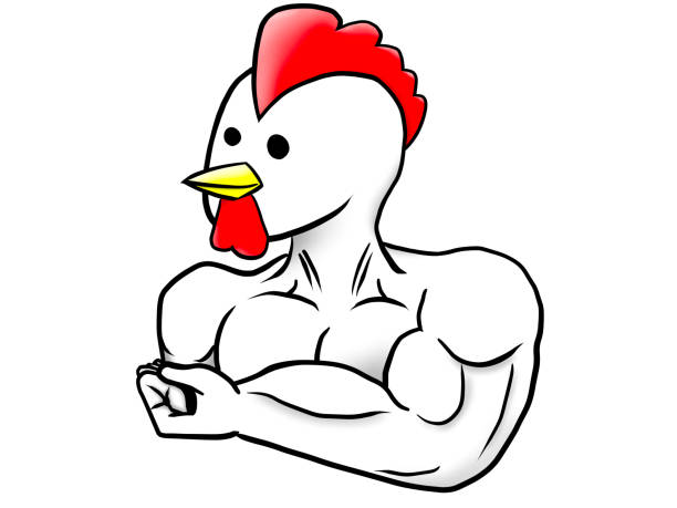 치킨 남성 - mascular stock illustrations