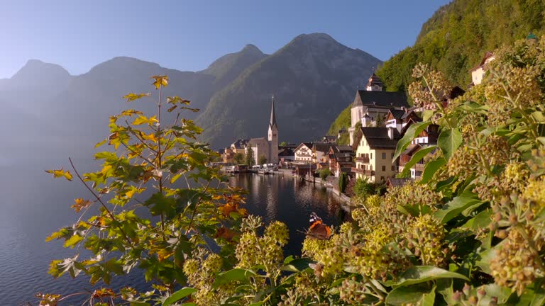 Hallstatt Village Salzkammergut Region Austria 4K UHD