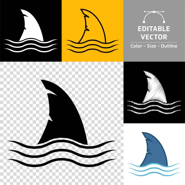 Vector illustration of Shark fin.