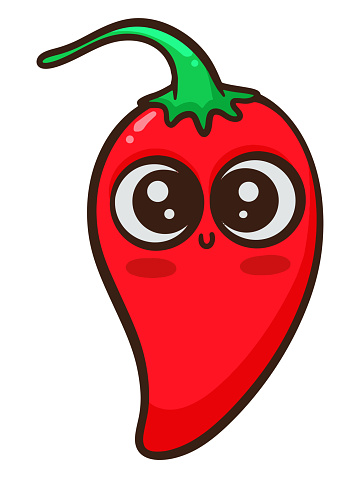 Cute little chili pepper cartoon