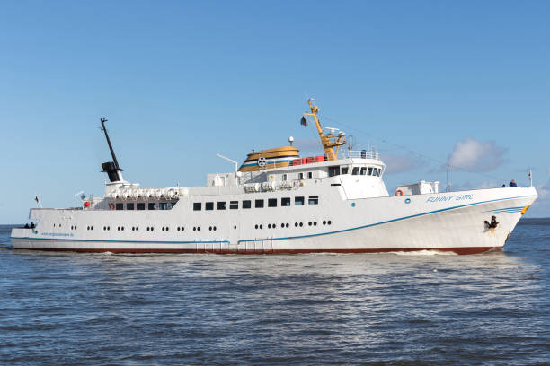 Cuxhaven, Germany - November 6, 2017: tourist steamer ‘Funny Girl’, owned by Cassen Eils, the oldest shipping company offering transportation to Heligoland.
