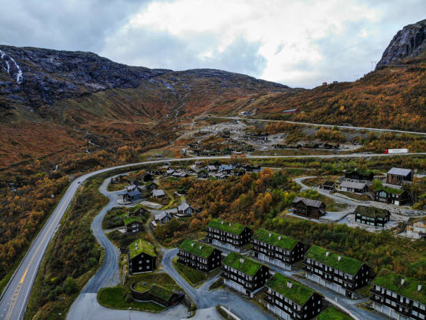 istock Norway village Scandinavian roof 1720712212