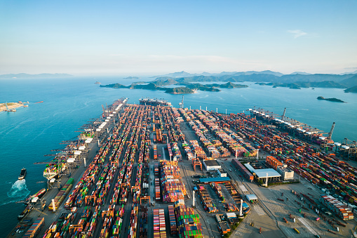 Aerial view of Yantian Port in Shenzhen, China