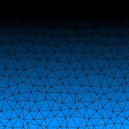 Dive into a geometric realm with this low poly pattern of triangles, each transitioning from black at the base to light blue at the top through a smooth vertical gradient. The black outlines encasing each triangle add a layer of definition and contrast, highlighting the geometric precision of the design. This seamless gradient transition crafts a visually soothing and airy atmosphere, evoking a sense of calmness while retaining a modern, geometric aesthetic. The interplay between the cool light blue and the stark black creates a balanced and harmonious visual experience, making this pattern an elegant and tranquil visual asset for projects exploring modern geometric aesthetics or soothing color transitions