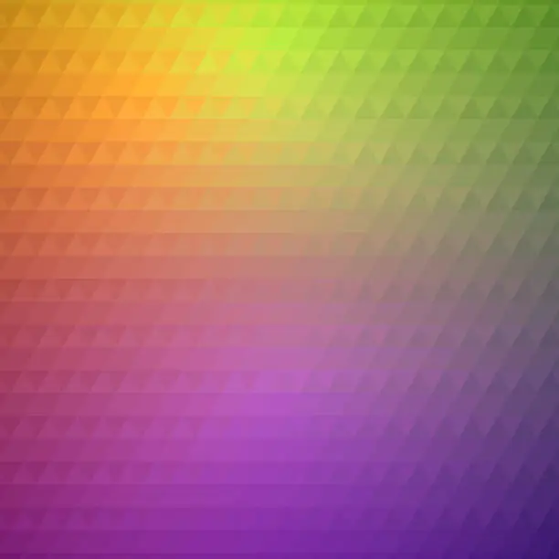 Vector illustration of Multicolor gradient pattern formed by triangle shapes, creating a vibrant geometric display.