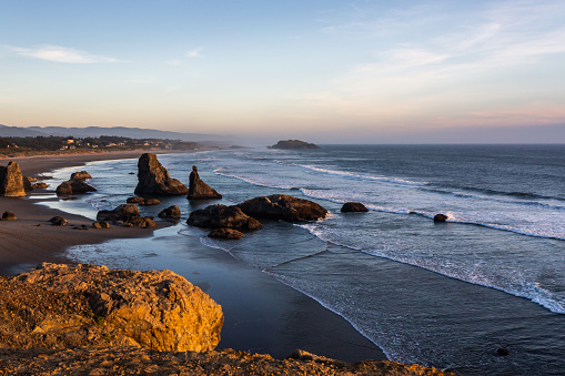 Beautiful view of the Pacific Coast in Bandon, Oregon