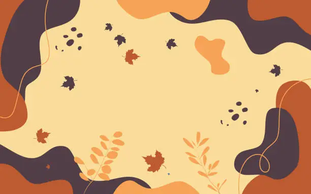 Vector illustration of Abstract liquid background template with nature leaves and pebbles stones