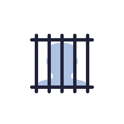 convict or inmate icon on white