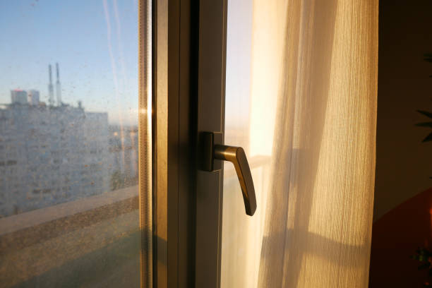 istock black plastic pvc window at home. 1720945898