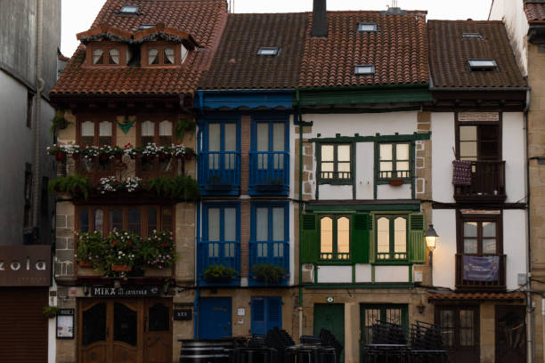 istock Houses with colored windows in Hondarribia. 1721028571