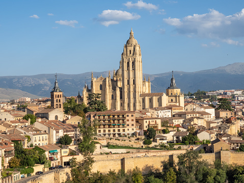 Segovia Cathedral is the Gothic-style Roman Catholic cathedral located in the main square (Plaza Mayor) of the city of Segovia, in the community of Castile-Leon, Spain. The church, dedicated to the Virgin Mary, was built in the Flamboyant Gothic style in the mid-16th century