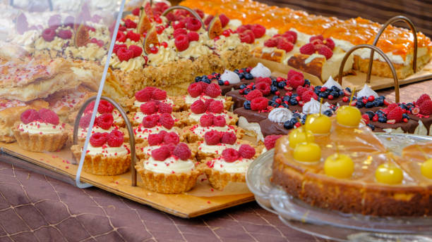 istock Raspberry cake. Homemade raspberry cake on the table. Close-up of a raspberry cake at a farmers market. 1721107664