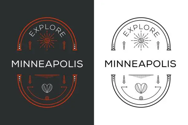 Vector illustration of Explore Minneapolis Design.