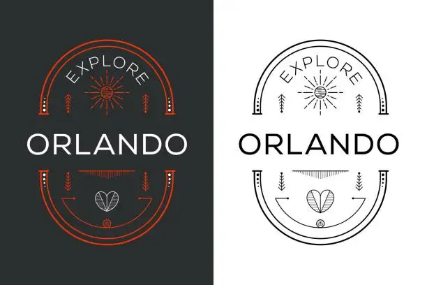 Vector illustration of Explore Orlando Design.