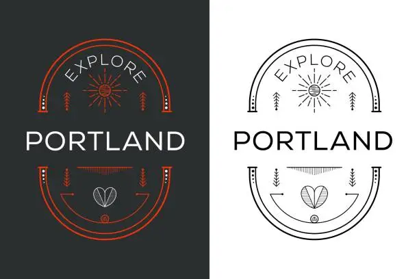 Vector illustration of Explore Portland Design.