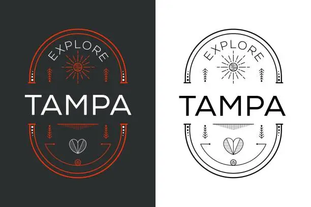 Vector illustration of Explore Tampa Design.