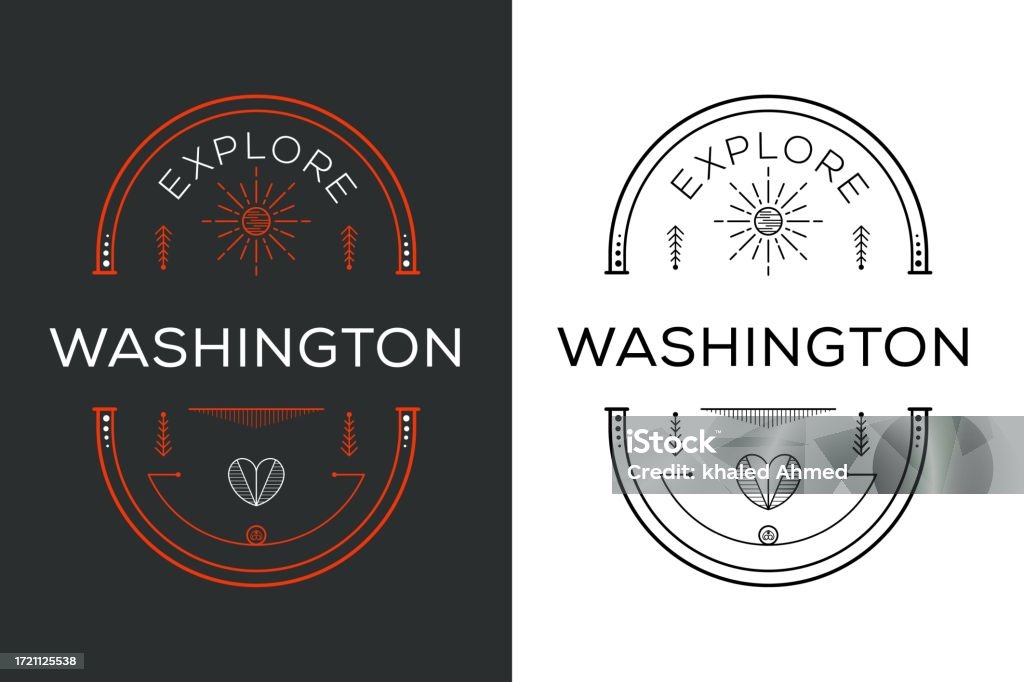 Wa Layout Explore Washington Design Stock Illustration - Download Image Now ...