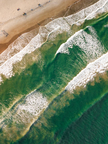 Rip Current - Abstract Atlantic Beach Top Down Waves and Sand -Chandler Park Beach - Cocoa Beach - Florida Beach - Cape Canaveral - Top Down