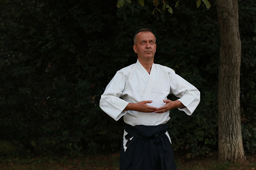training sport active senior aikido meditation concentration warm up