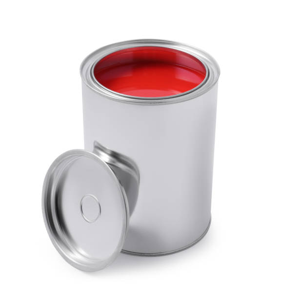 istock Can of red paint isolated on white 1721176421
