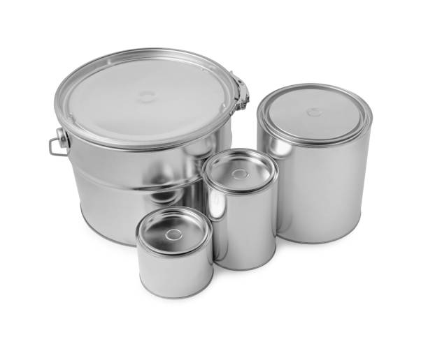 istock New metal paint cans and bucket on white background 1721178017