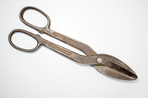 Old Used Tin Metal Snips Shears
