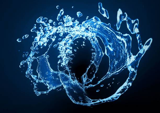 istock Abstract background with swirling blue splashes 1721216095