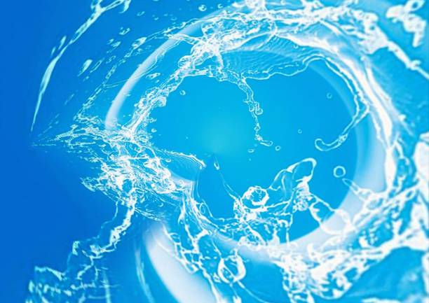 Abstract background with swirling blue splashes in natural environment concept